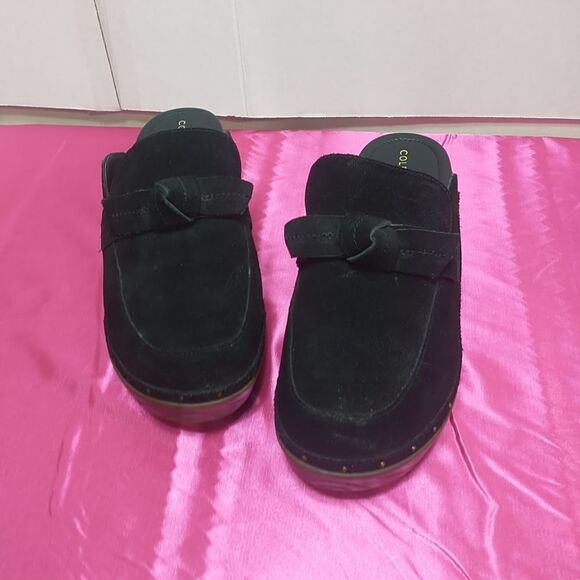 Womens SZ 10B Cole Haan CloudFeel All Day Bow Clogs - Black Suede, [W25917] - Picture 1 of 11